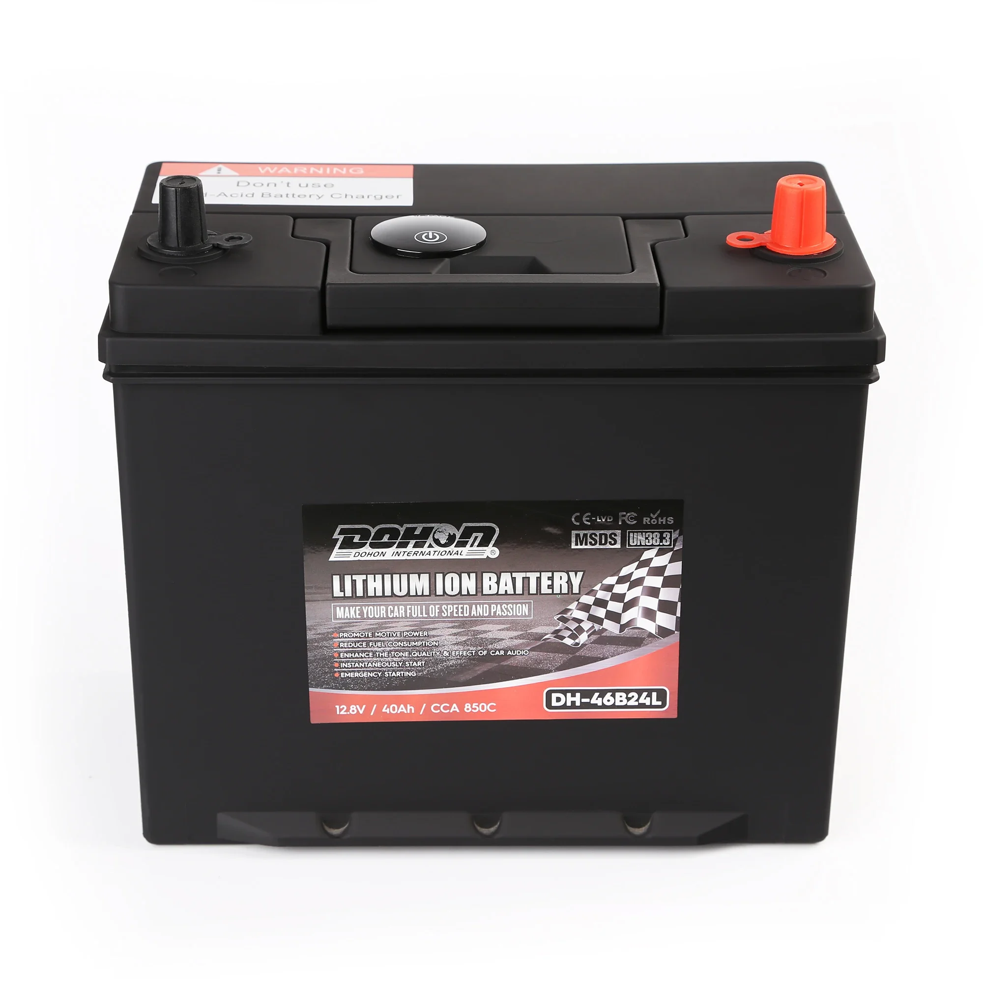 46B24L/R Lithium LiFepo4 battery with emergency start self-help function car lithium battery