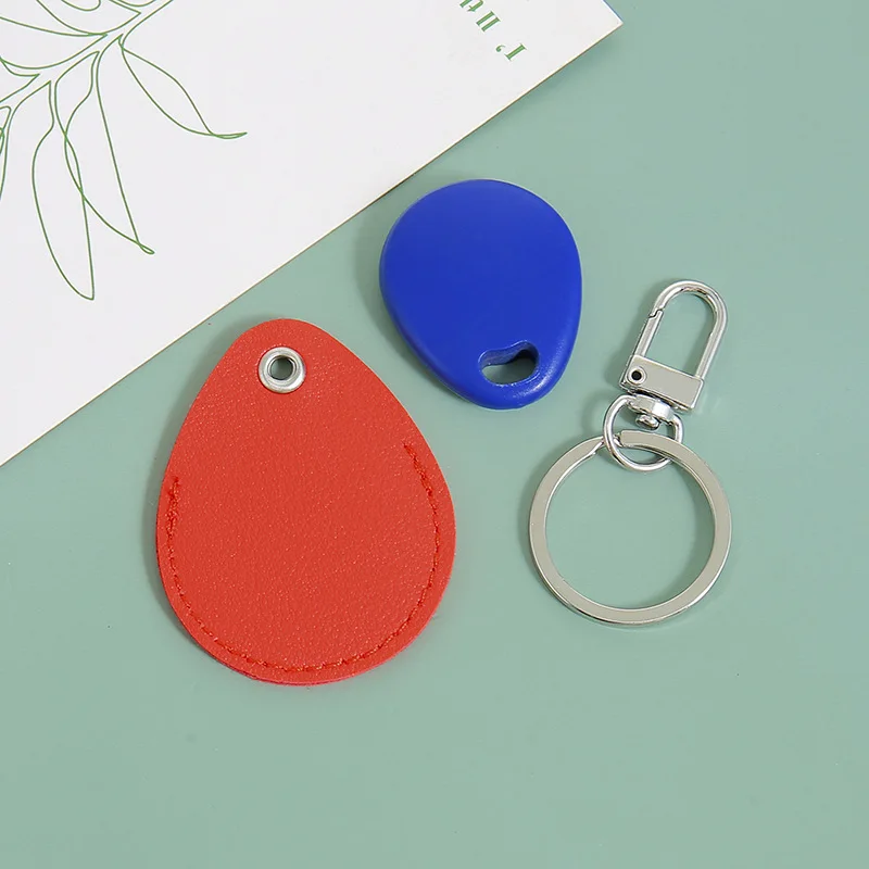 Drop-shaped Access Control Card Case Pu Leather Elevator Card Case NFC Card Case Key Chain Key Bag Key Organizer Key Pouch image 4