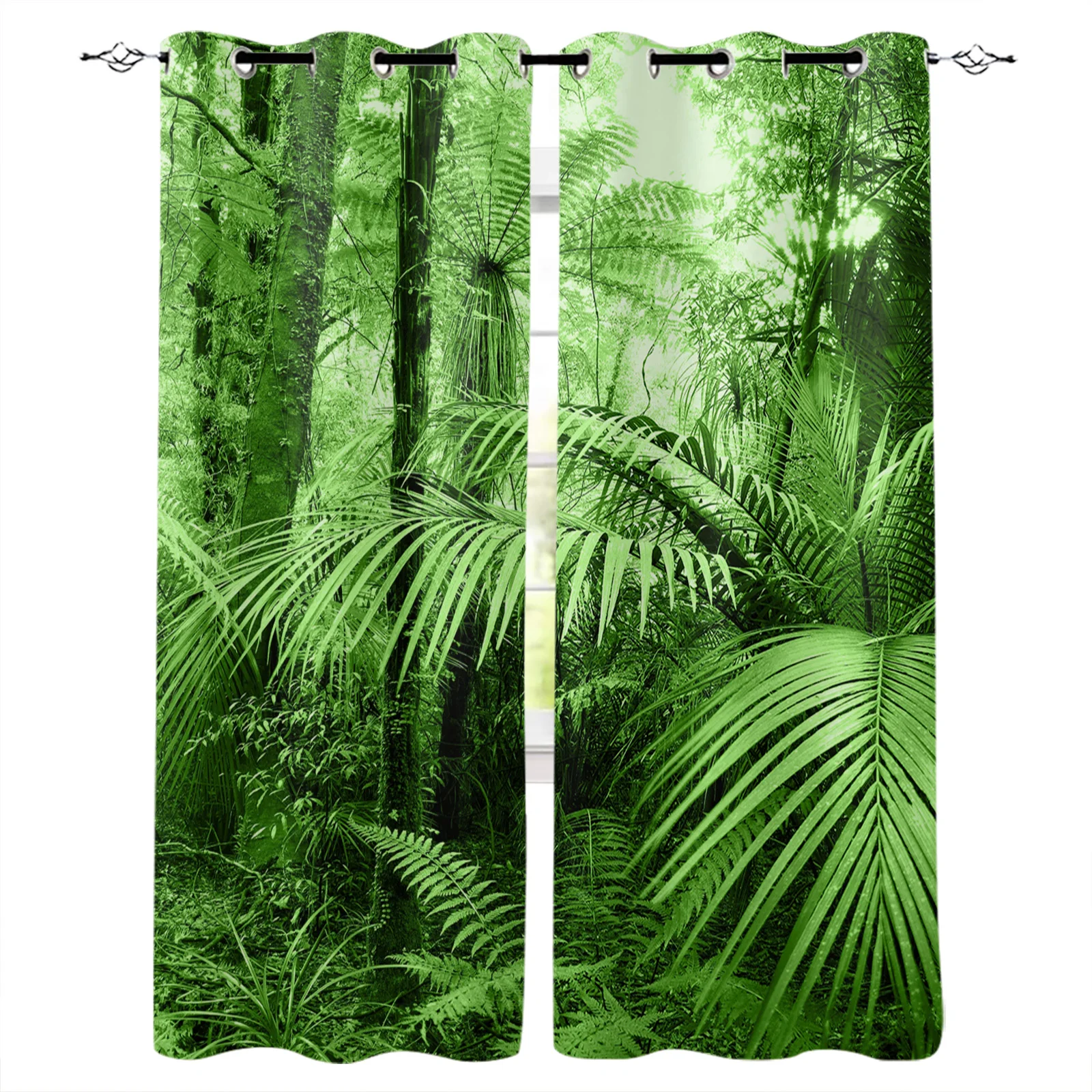 

Green Jungle Forest Scenery Blackout Curtains Window Curtains For Bedroom Living Room Decor Window Treatments