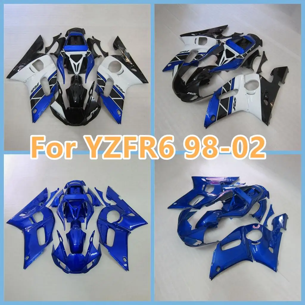 Carrocería ABS para YAMAHA YZFR6 98 99 00 2001 2002 YZF-R6 1998 1999 2000 01 02 carenado de motocicleta deportiva carreras de carretera