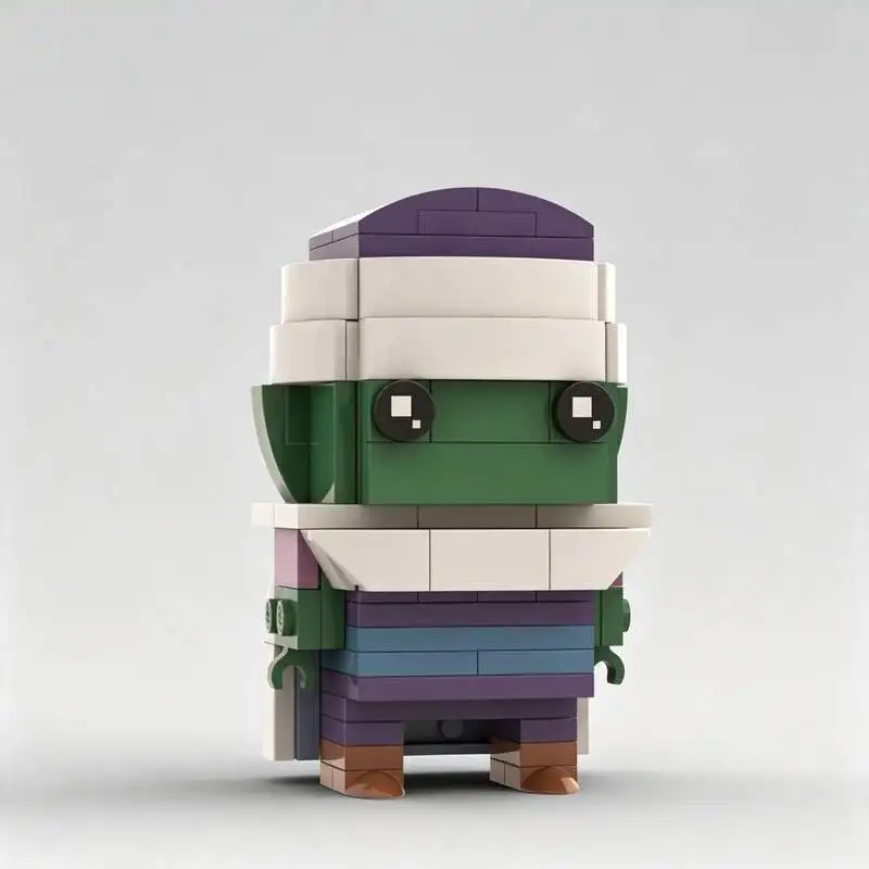 130PCS Green Alien Monk Style Brick Figure Building Blocks DIY Assembly Model Collectible Desk Display Educational Creative Gift