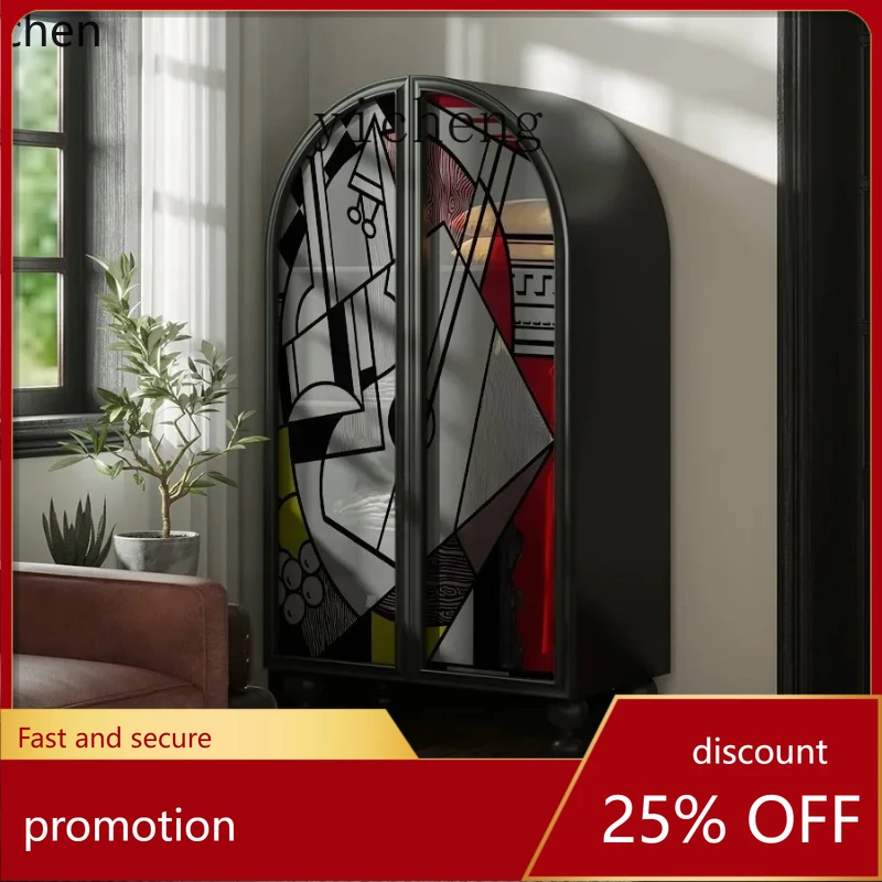 

HXL Retro Domestic Bedroom Wardrobe Log Living Room Entrance High-End Decorative Storage Cabinet Storage Cabinet