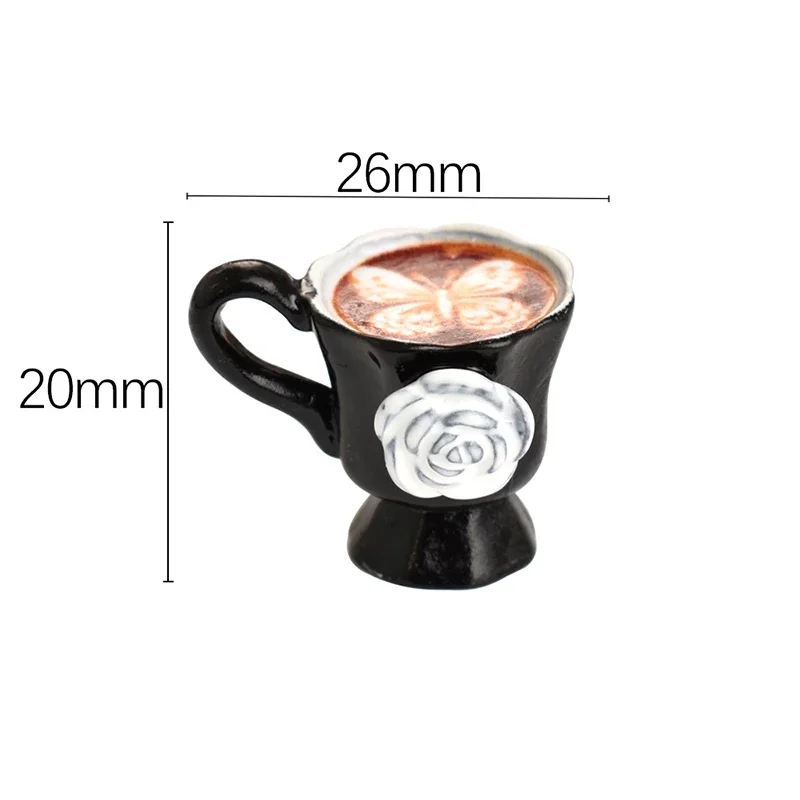 DIY  Dollhouse Miniature Coffee Cup Set Mini Metal Cup Saucer Spoon Model Doll House Decoration Doll Accessories