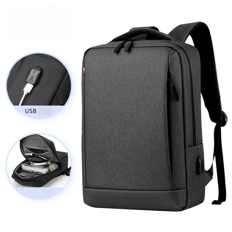 Slim Laptop Backpack for Men Business Minimalist Backpack Zipper Scratch Resistant With USB