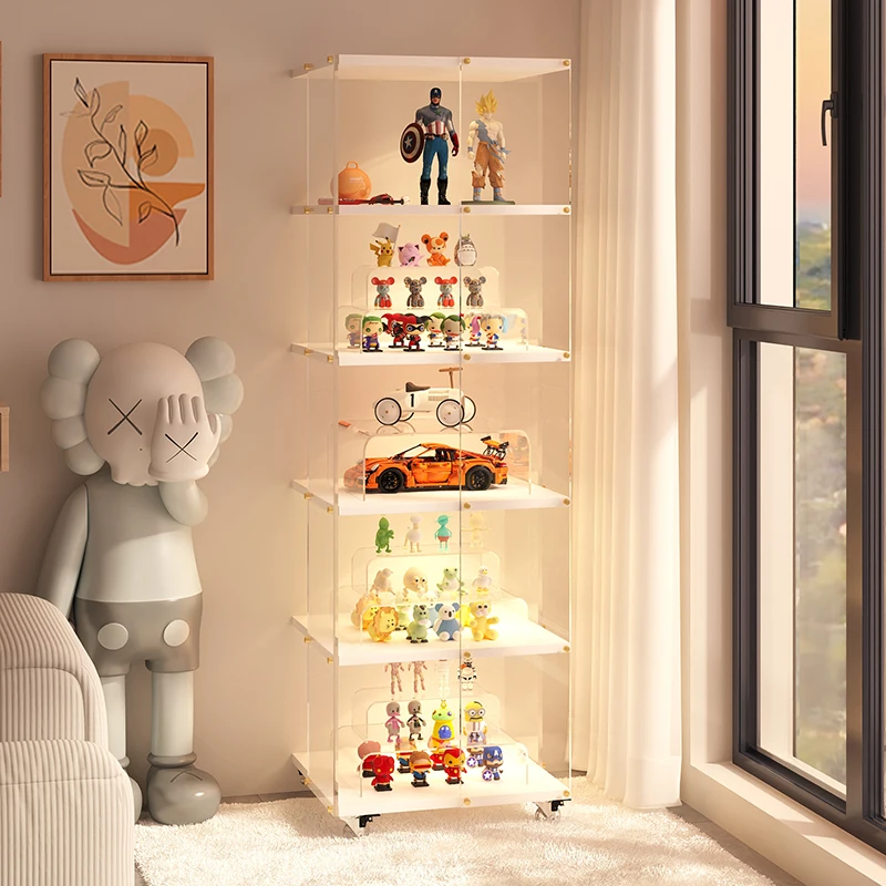 

Bookshelf Shelf Floor-to-ceiling household acrylic figure animation Lego model display cabinet Rotating movable living room