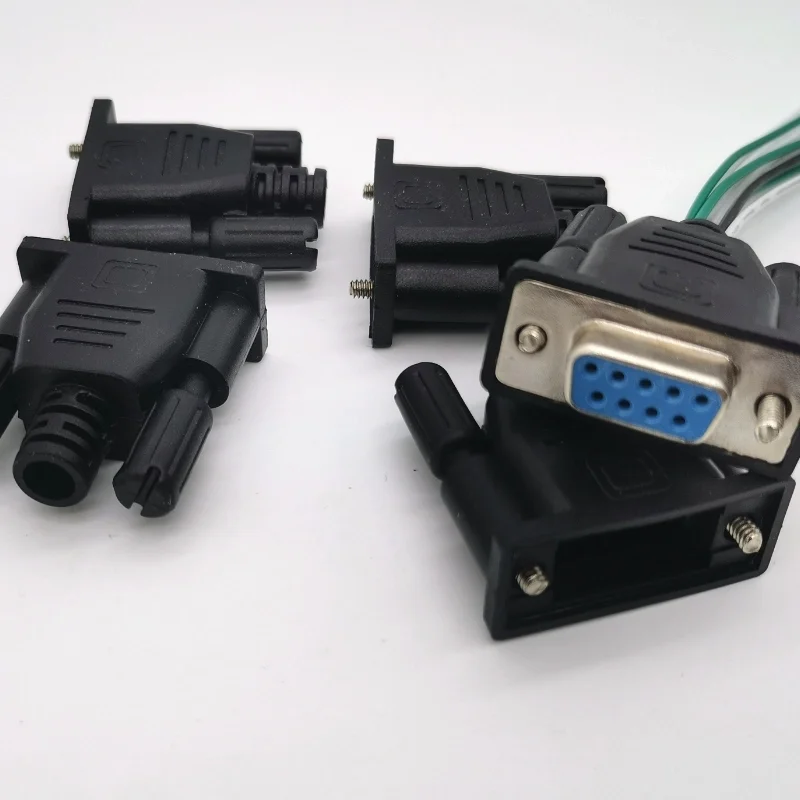 DB9 DB15 VGA Universal Black Glue Shell 4.8/5.3/5.8/6.5/7.5mm Tail Boot Housing 9-Pin 15-Pin Serial Port Plug Molding Outer Mold