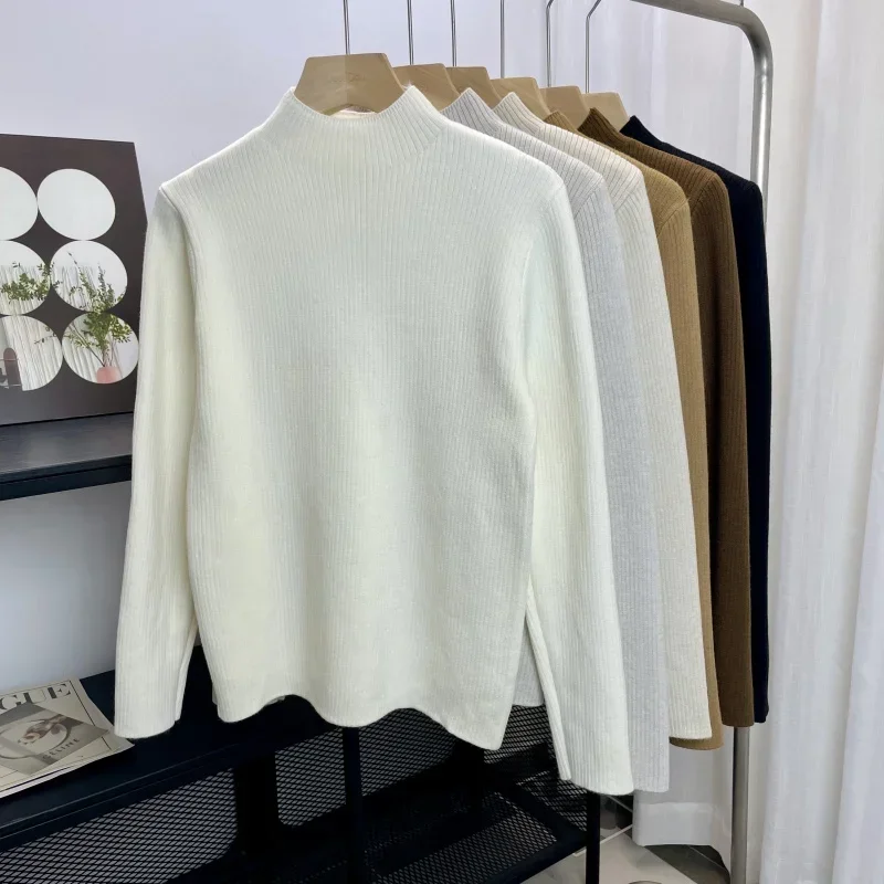 Roll kragen pullover Winter pullover Frauen elegant verdicken Samt gefüttert warm Sueter gestrickt Pullover schlanke Tops Jersey Strick pullover neu – Detail 16
