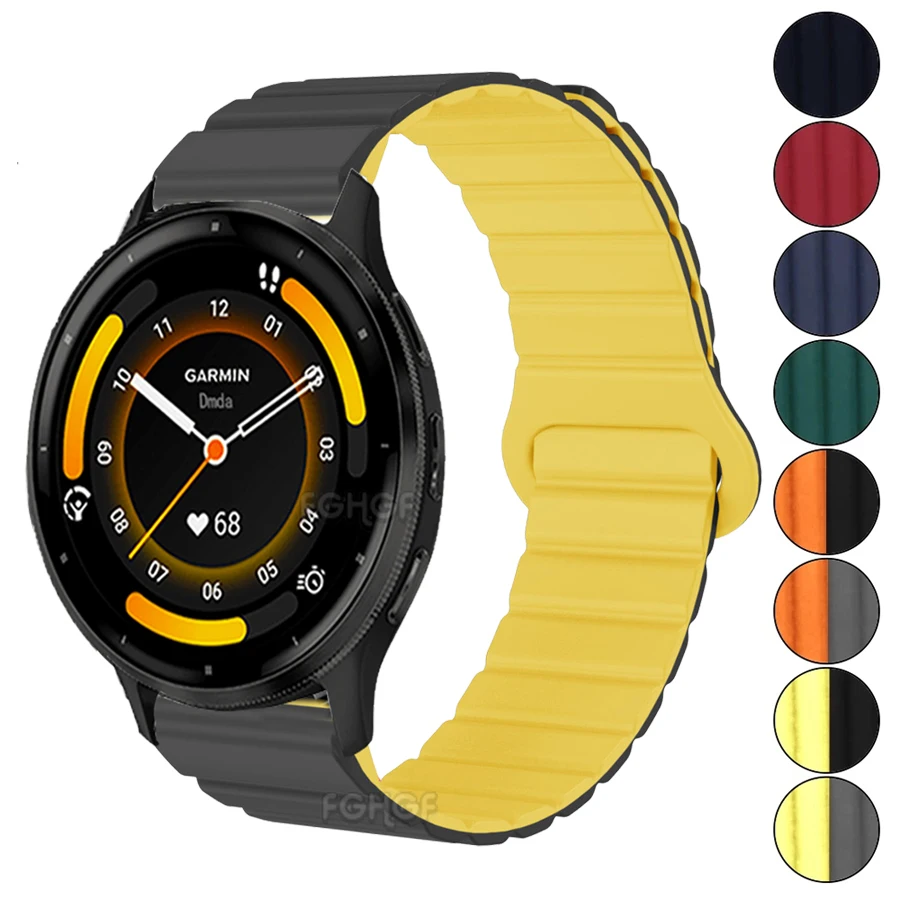 Silicone Magnetic Watch Band For Garmin Venu 3 2 Plus SQ Vivoactive 4S 4 3 Forerunner 245 255S 265 Strap Wristband Bracelet