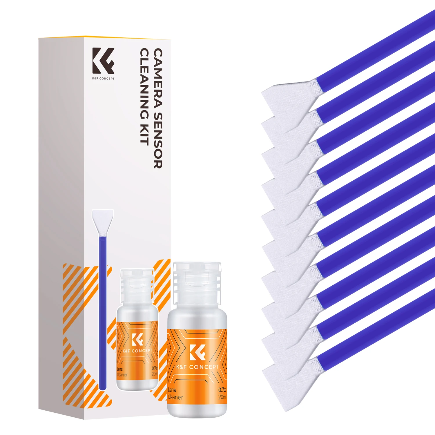 K&F CONCEPT 12mm M4/3 Sensor Cleaning Swabs*10&20ml Liquid Sensor Cleaner Kit For Micro Four-Thirds 4/3 Olympus Panasonic Camera