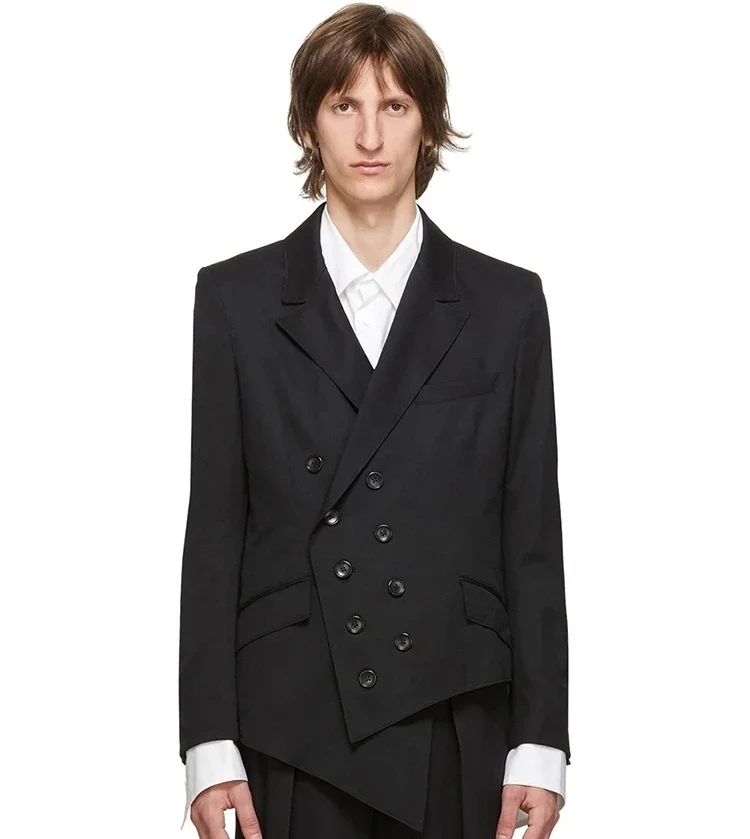 

Men's Casual Suit, Irregular, Asymmetric, Dark, Unstructured Suit, Loose Large, Trendy Men's Coat