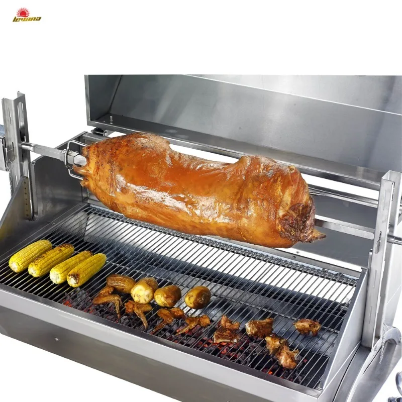 

Airo Portable 1500 mm Outdoor Stainless Steel BBQ Grills with Rotisserie Roast for Whole Max 60 kg Pig Lamb Spit Gas