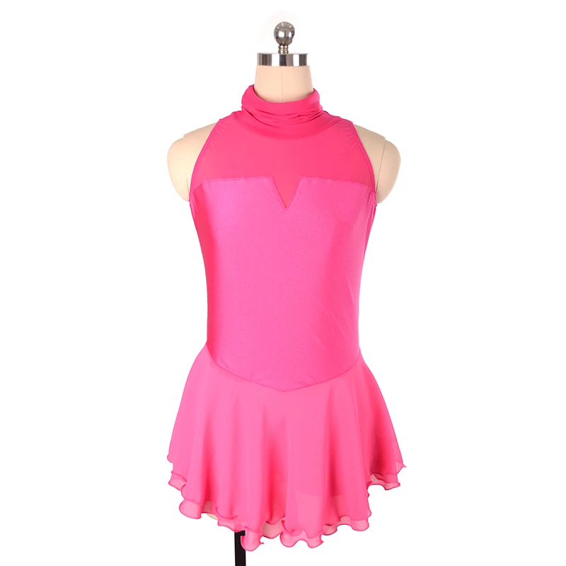 

Костюм для фигурного катания, изготовление юбки для катания на коньках с фабрики, костюм для катания на коньках для девочек, розовая красная юбка, заводской магазин