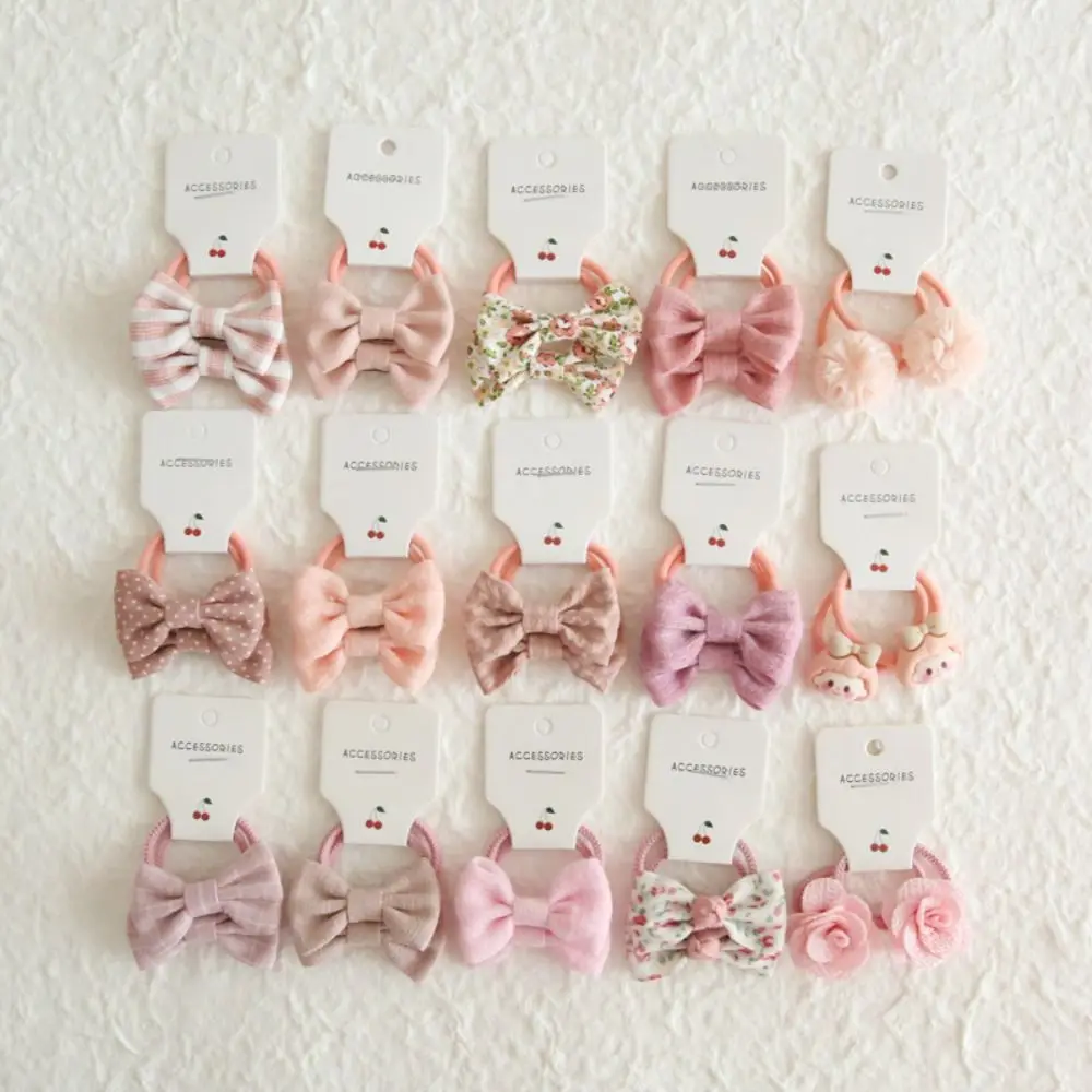 10Pcs Luxury Sweet Elastic Rubber Band Kids Girls Cute Hair Ties Bowknot Hair Rope