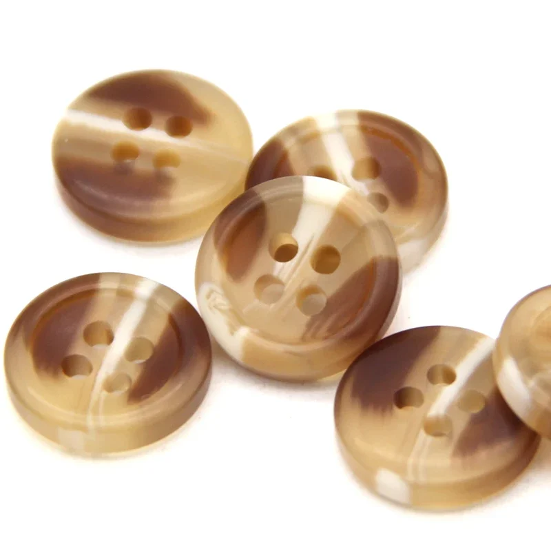 13mm Brown Imitation Horn Shirt Resin Buttons For Clothes Children Sleeve Small Decorative Handmade Sewing Accessories Wholesale