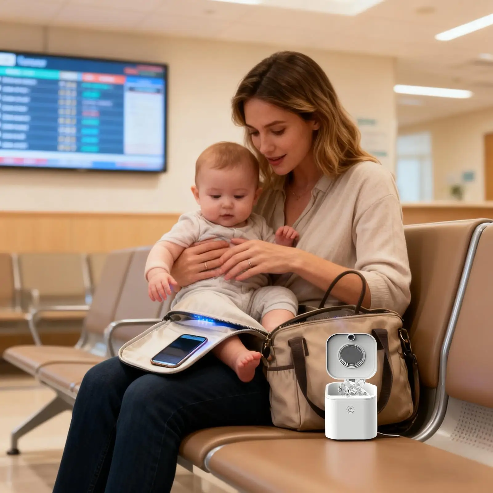 حافظة مصاصة محمولة سريعة الحامل للأشعة فوق البنفسجية خفيفة للعناية اليومية بالأبوة والأمومة في الهواء الطلق روتين المنزل السفر النظافة الصحة