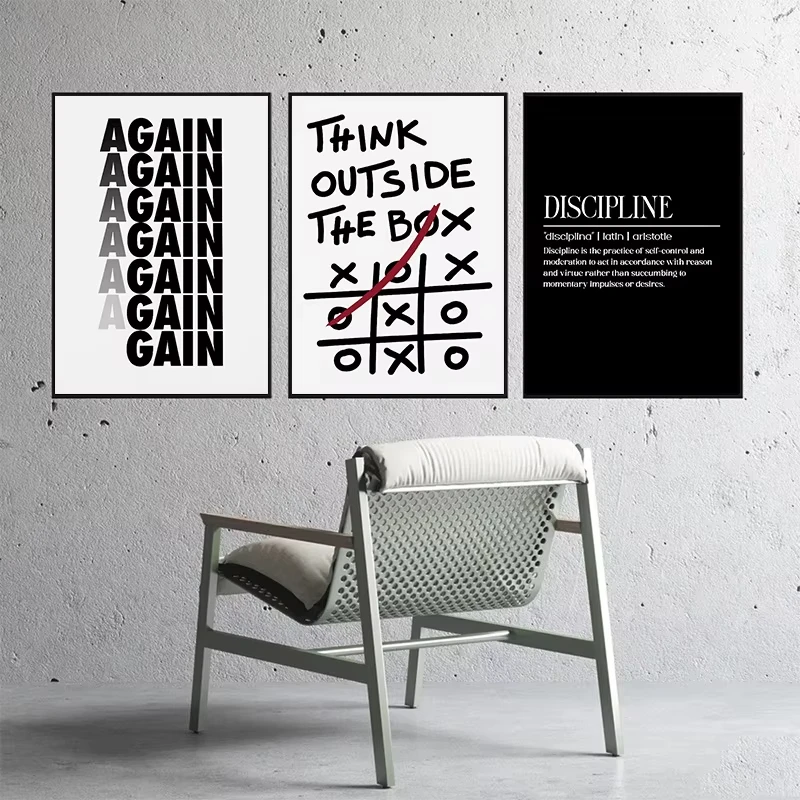 Modern Motivational Quotes Inspirational Discipline Art Poster Canvas Painting Wall Prints Picture for Living Room Home 