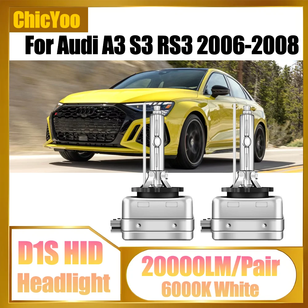 

2 шт. 35 Вт D1S HID ксеноновые фары 20000LM Canbus светодиодные фары 6000K Super White 12V для Audi A3 S3 RS3 2006 2007 2008