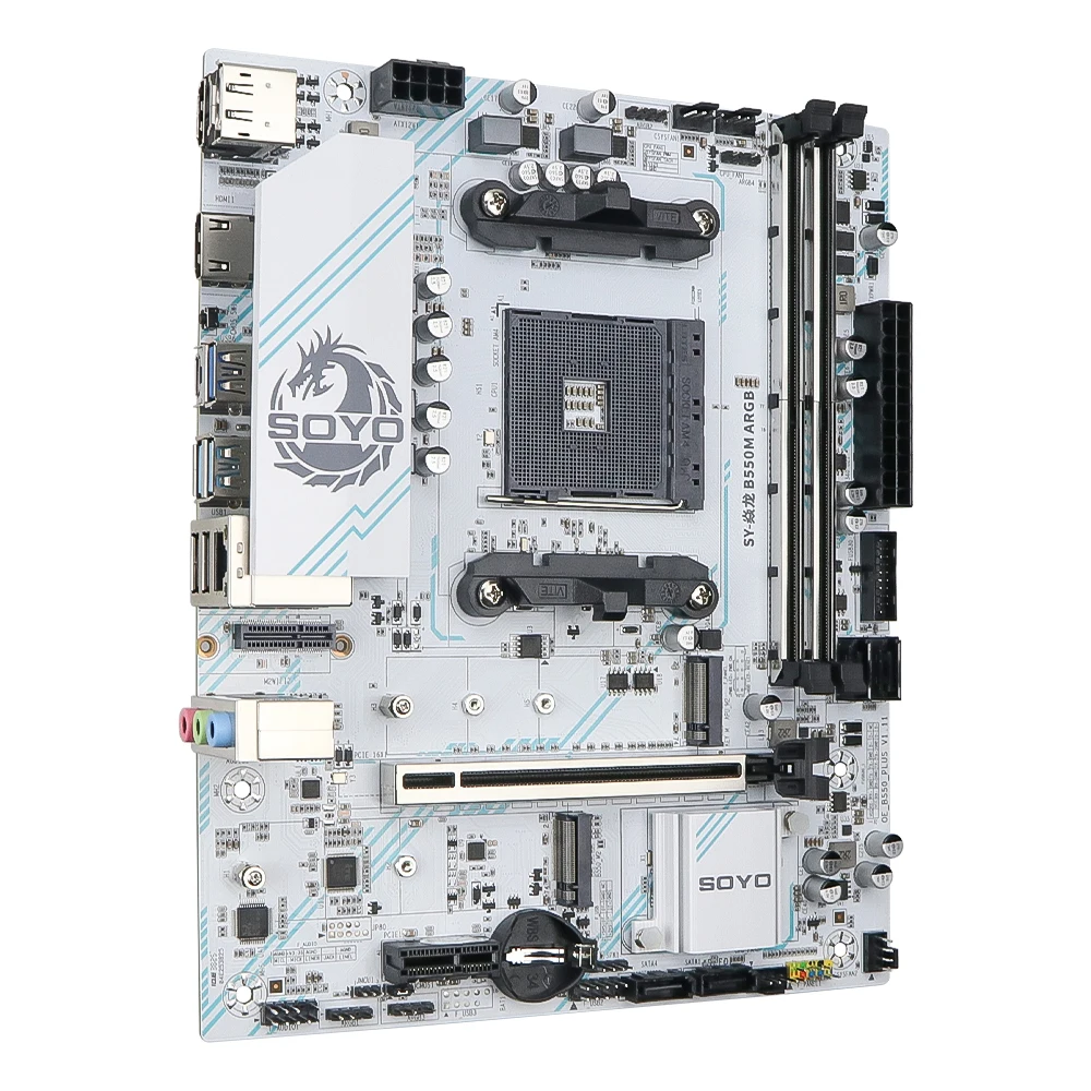 B550M ARGB AMD AM4 DDR4 64GB PCIe 4.0 x16 HDMI DP Type-C M.2 NVMe for PC Gaming, Compatible with AMD 3rd/4th/5th Gen Processors view 6