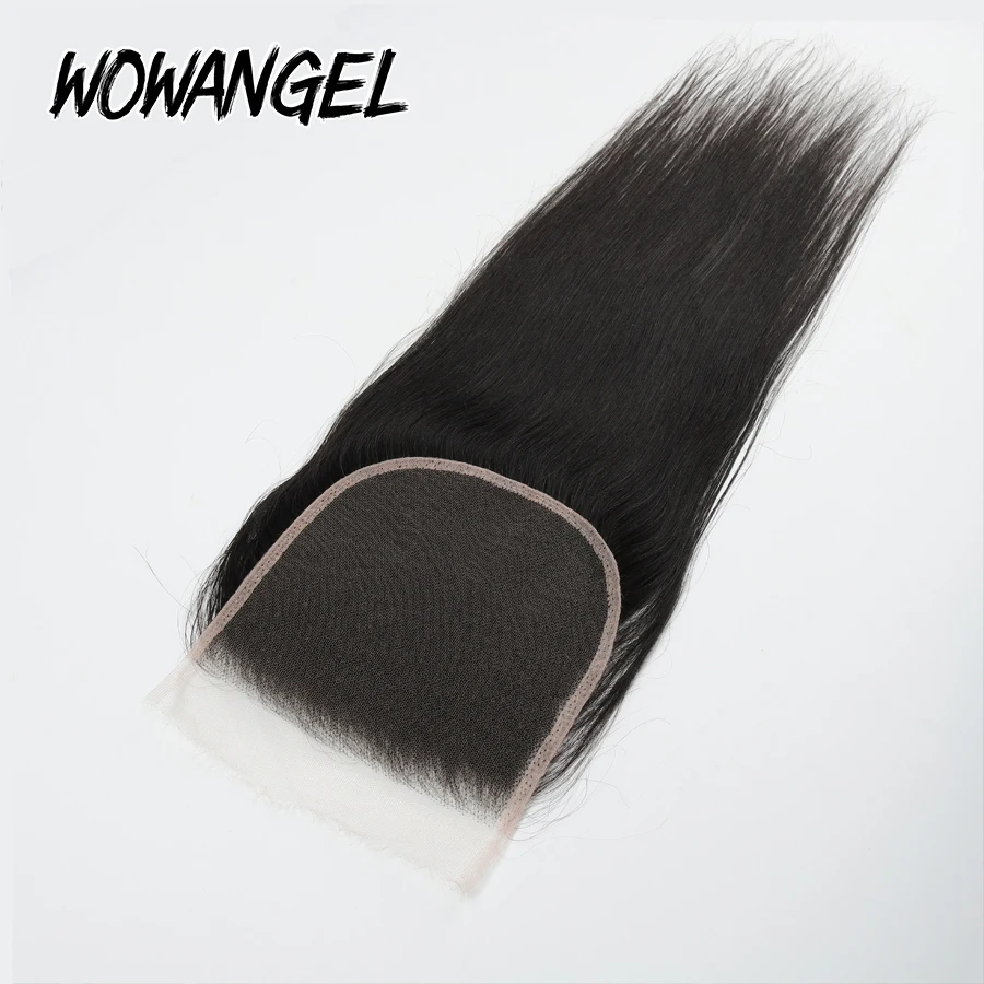 WOWANGEL 7x7 HD Lace Closure Human Hair Skins Melted Deep Parting Pre Plucked Real HD Lace Closure Only Straight Remy Hair
