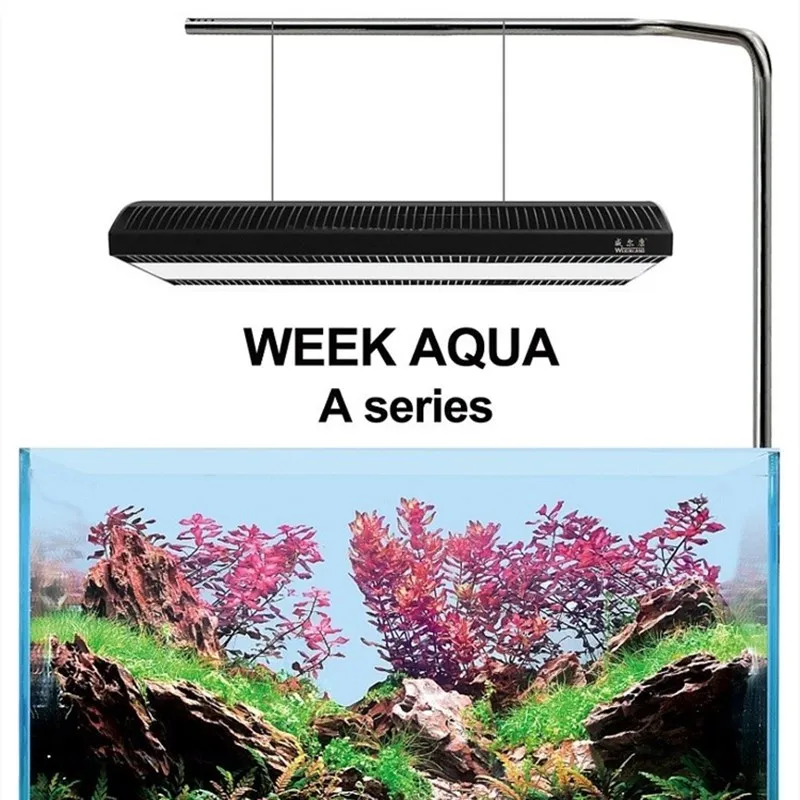 WEEKAQUA 120w 12000k Aquarium Led Light Full Spectrum Aquatic Aquascaping Plants Used Light APP Control for Freshwater lighting