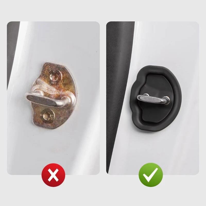 4 stks/set Deurslot Siliconen Protector Cover voor Tesla Model 3/Y 2021-2025 Accessoires Voorkomen Roest schokabsorberende Anti-Kras