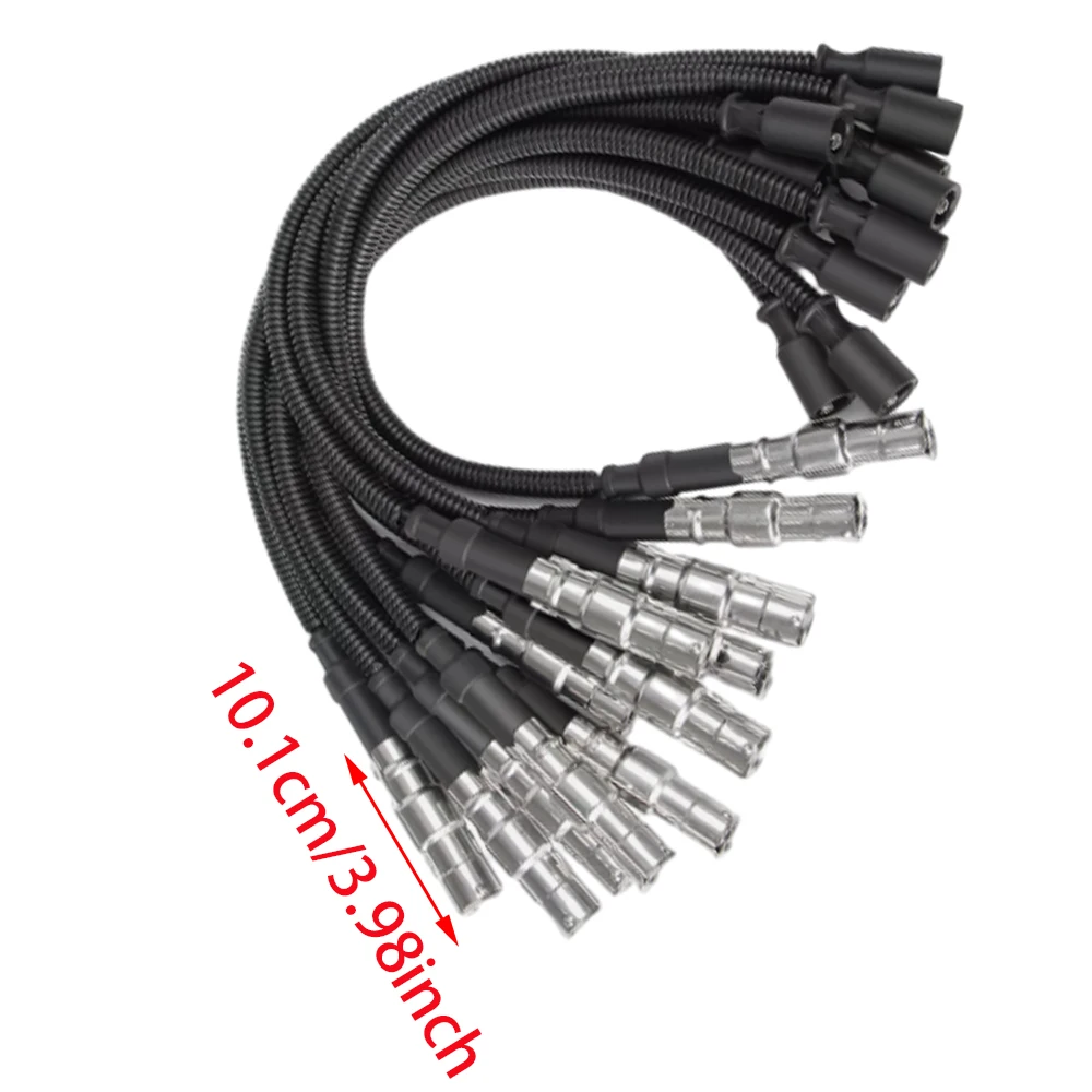 12Pcs Spark Plug Ignition Wires For Mercedes-Benz 1121500118 1121500218 0356912950 112 150 02 18 0 356 912 950 Black Car Parts