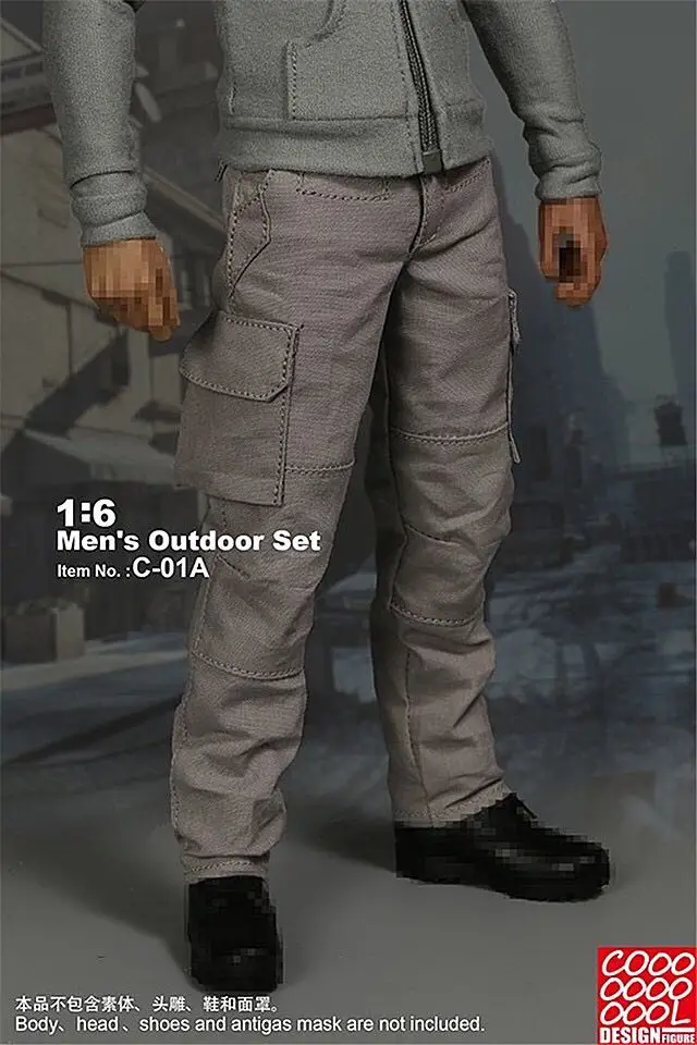 1/6 Scale male clothes fashion grey overalls  fit 12'' action figure body model