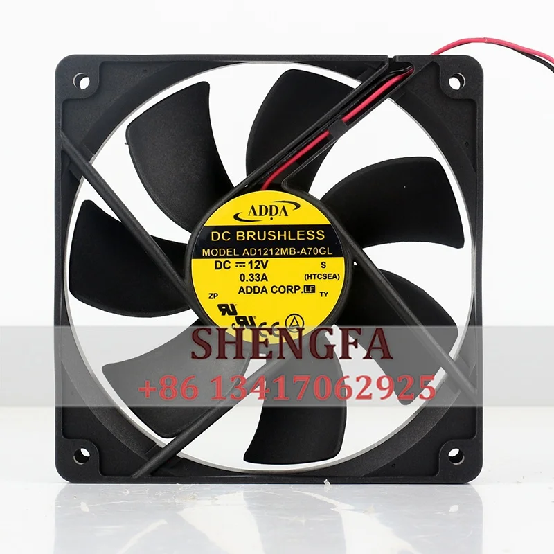 

AD1212MB-A70GL Вентилятор для корпуса Новый ADDA 12025 EC AC DC 12 В 0,33 А двухпроводной шариковый вентилятор охлаждения 120 x 120 x 25 мм