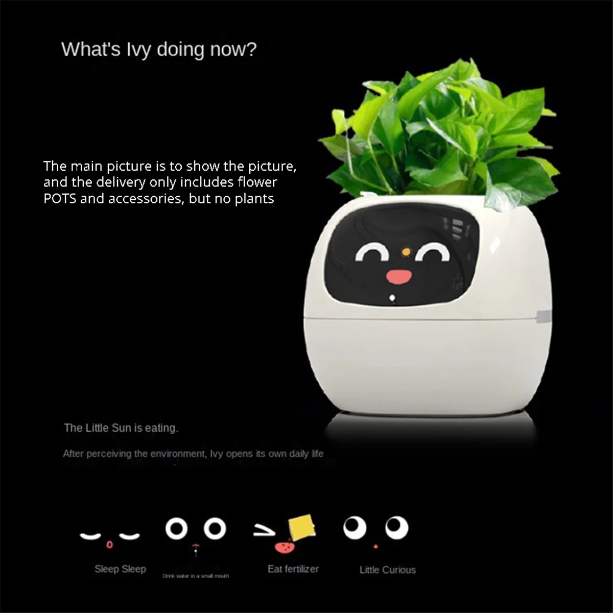 

Умный горшок Ivy, перезаряжаемый через USB домашний маленький цветочный горшок для украшения помещения, выращивание растений, легко и весело, фиолетовый Y