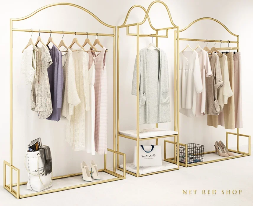 Clothing store display rack floor-to-ceiling women's clothing store hanger combination store special shelf