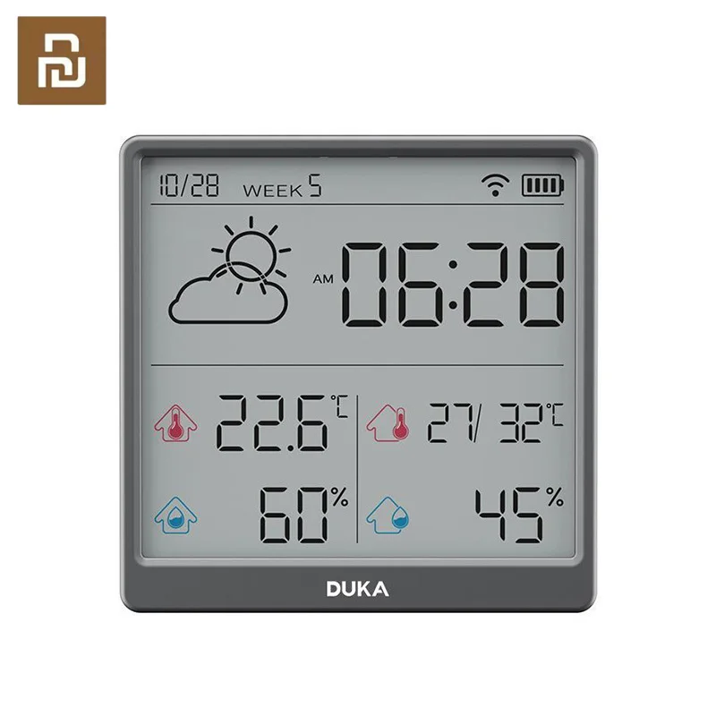 Youpin Duka-termômetro Digital Lcd e Higrômetro Medidor de Temperatura e Umidade Sensor Gauge Ferramentas Estação Meteorológica Casa Interior