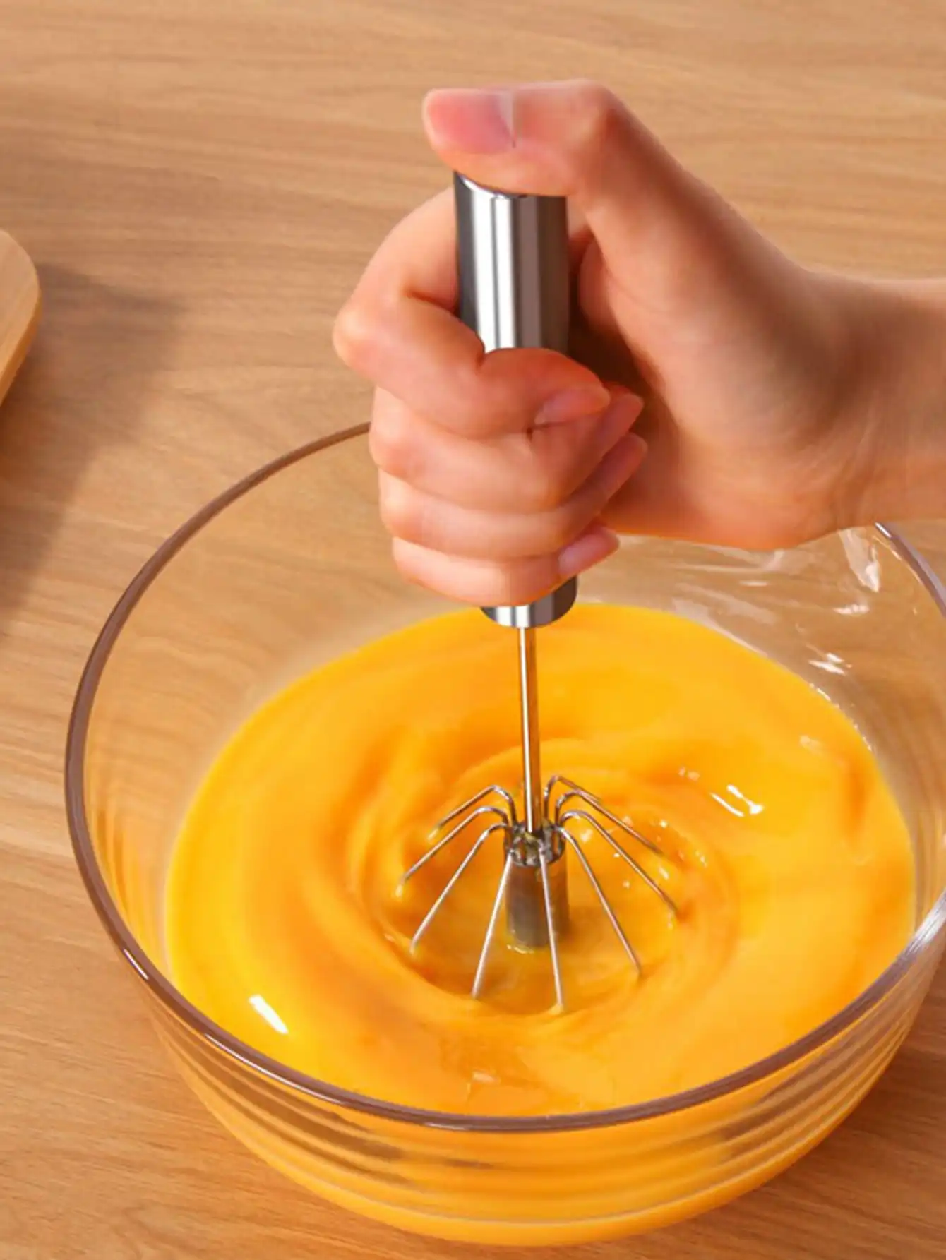 Stainless Steel Egg Beater Durable Semi-Automatic Mixer for Effortless Egg Cream Mixing Stirring and Beating for Kitchen Baking