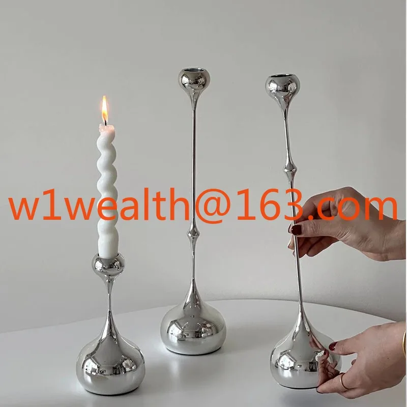 

European Metal Water Drop Candle Table Decoration Simple Modern Model Room Restaurant Desktop Creative Luxury Soft Christmas