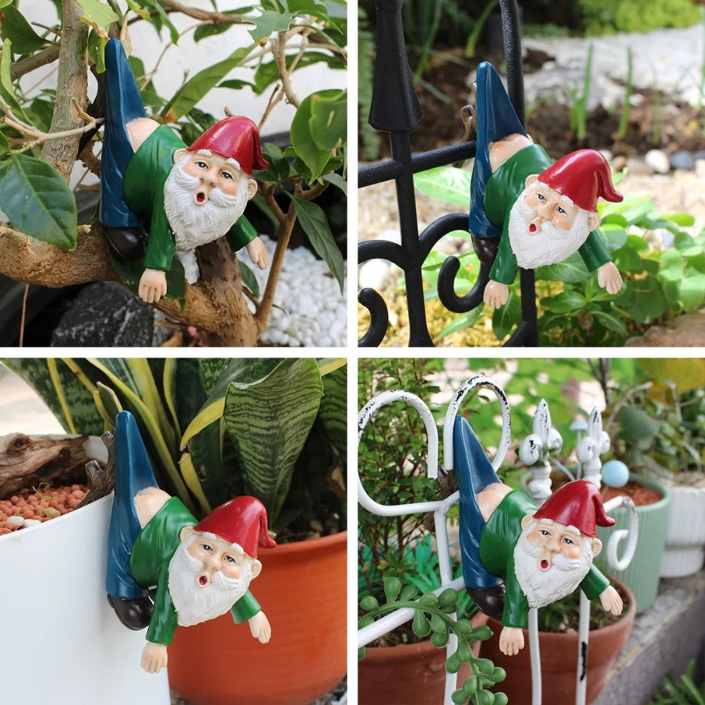 الإبداعية مضحك صغير جنوم تمثال معلق الراتنج الكرتون قزم مصغرة النحت نابض بالحياة قزم السراويل قلادة في الهواء الطلق فناء #5