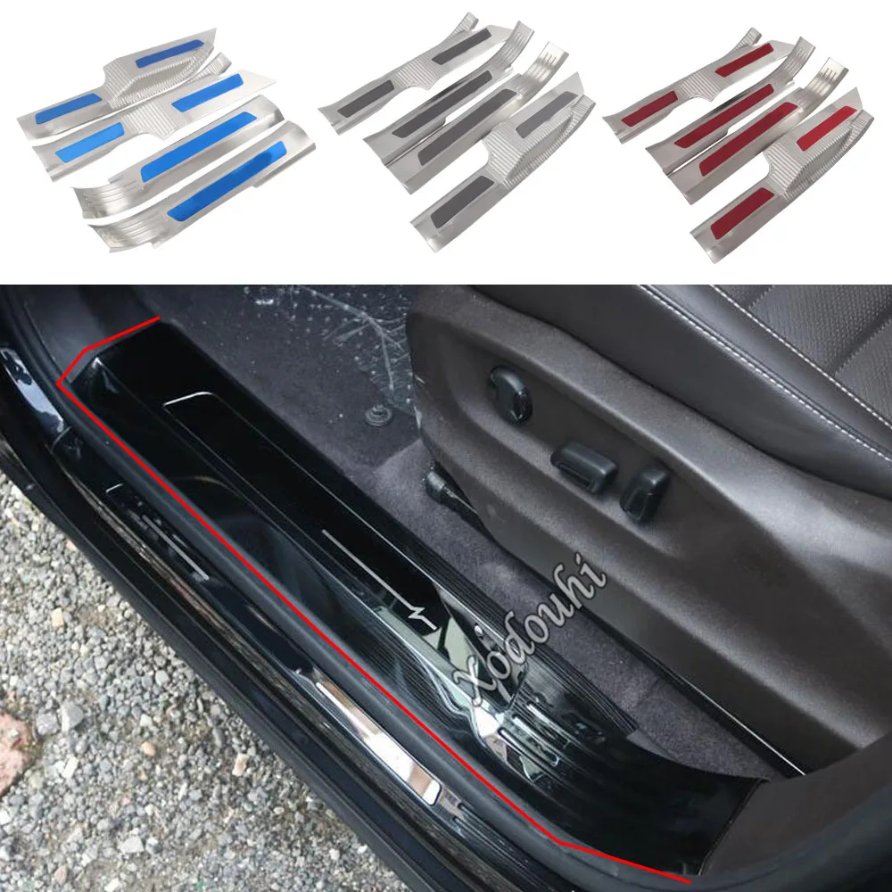 

Inner Door Sill Scuff Plate Cover Pedal Sticker Threshold Strip Accessories For VW Volkswagen Teramont Atlas 2017 2018 2019 2020