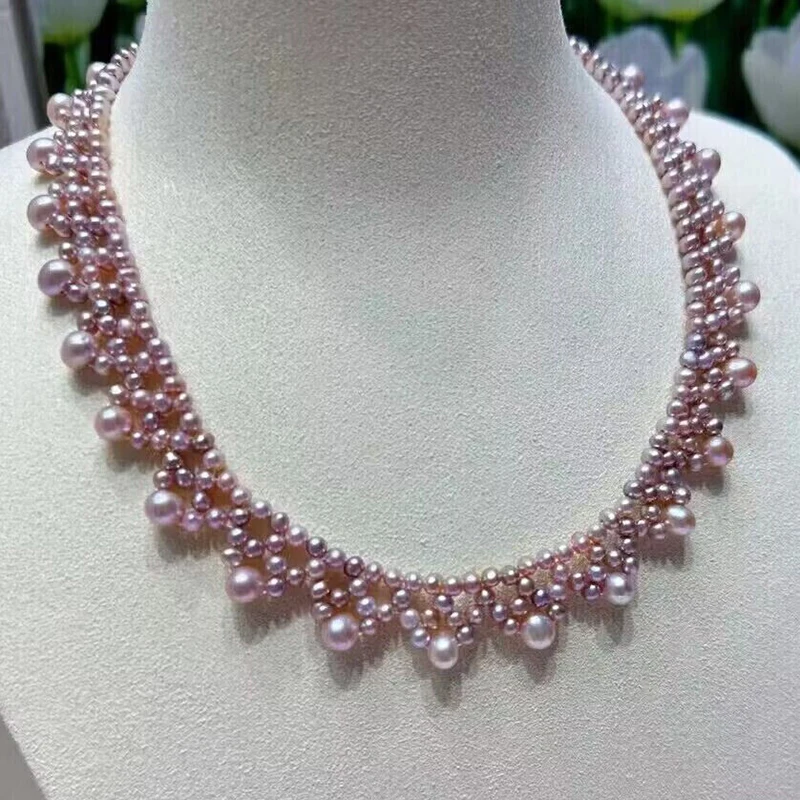 

Elegant Trendy Hand-Knitted South Sea Purple Lavender Pearl Necklace Versatile Jewelry Accessory for All Occasions