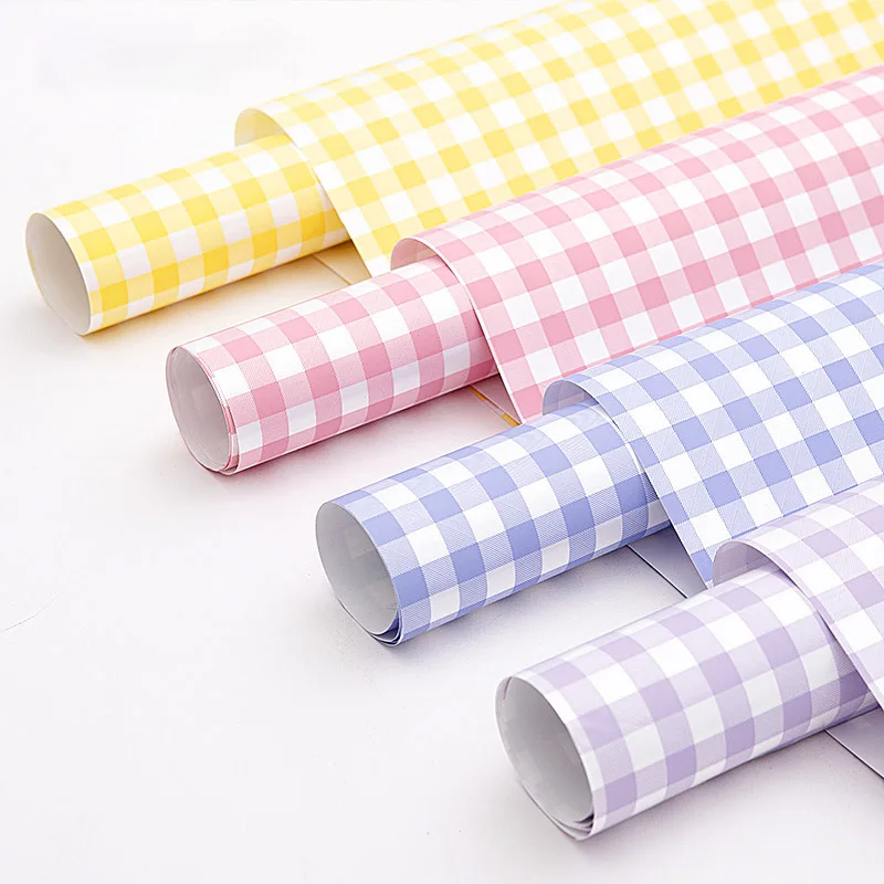 

Waterproof Plaid Packaging Paper Bouquet Wrapping Papers Flower Shop Floral Decoration Materials Birthday Gift Package Supplies