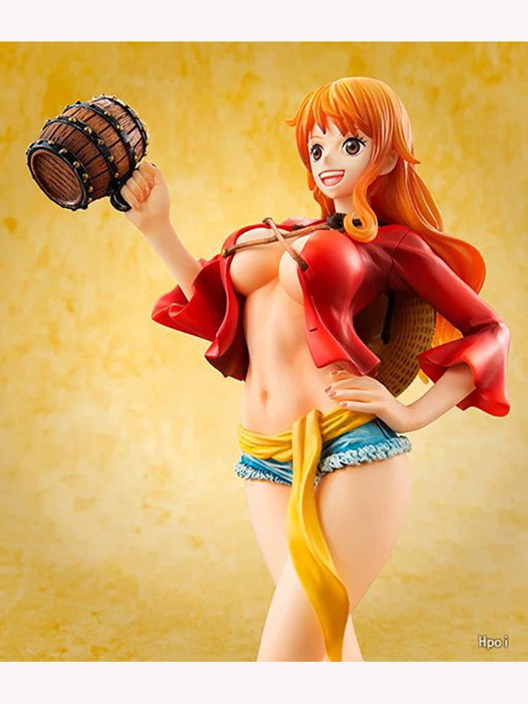 100% Genuine Boxed MegaHouse Nami Portrait of Pirates Mugiwara Ver. 2 22cm Anime Action Figure Model Collection Limited Gift Toy