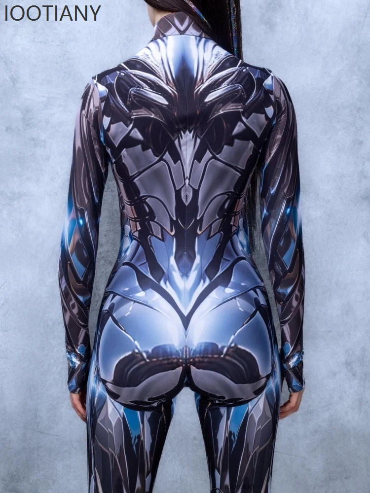 Unisex Couple Universal Sexy 3d Printing Bodysuit Halloween Party Role Play Bodysuit Carnival Festival Steampunk Bodysuit  New
