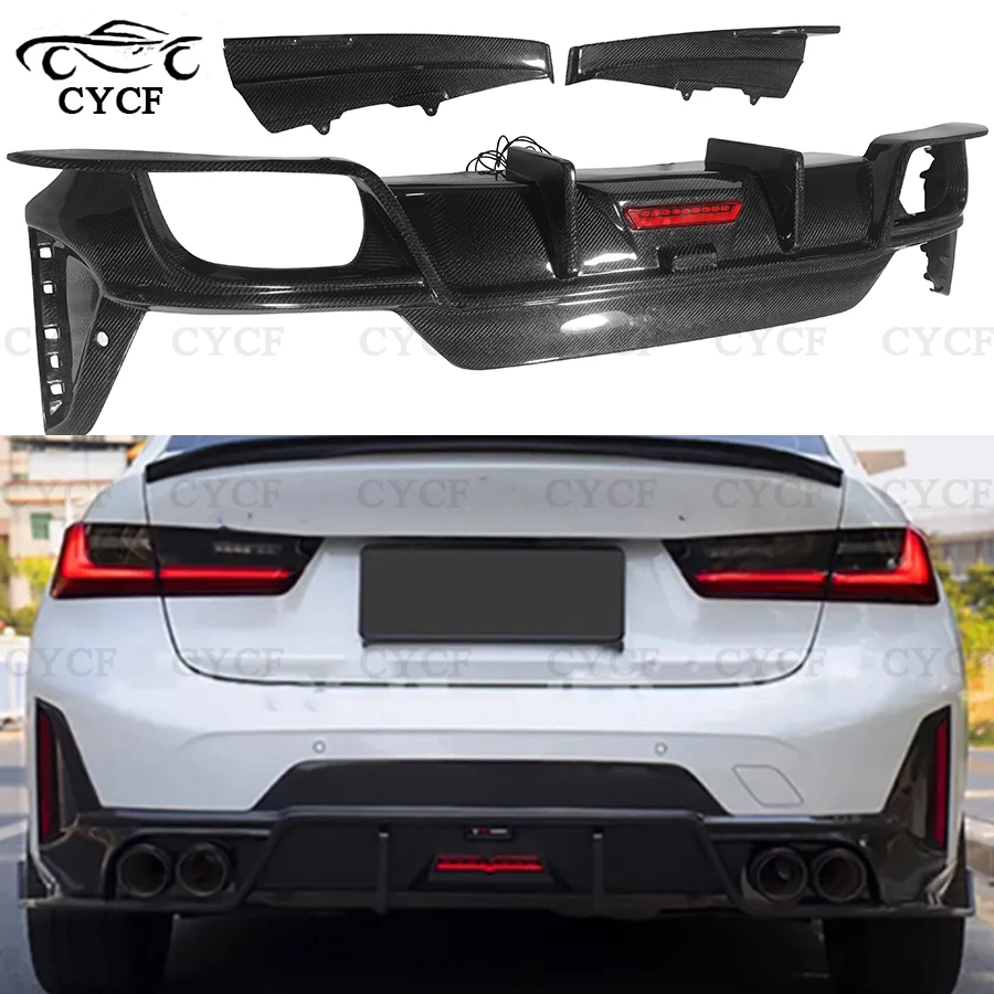 Carbon Fiber Rear Lip Diffuser For 3 Series G20 G28 325LI 2023+ Back Bumper Spoiler Small encircleme splitter Upgrade body ki