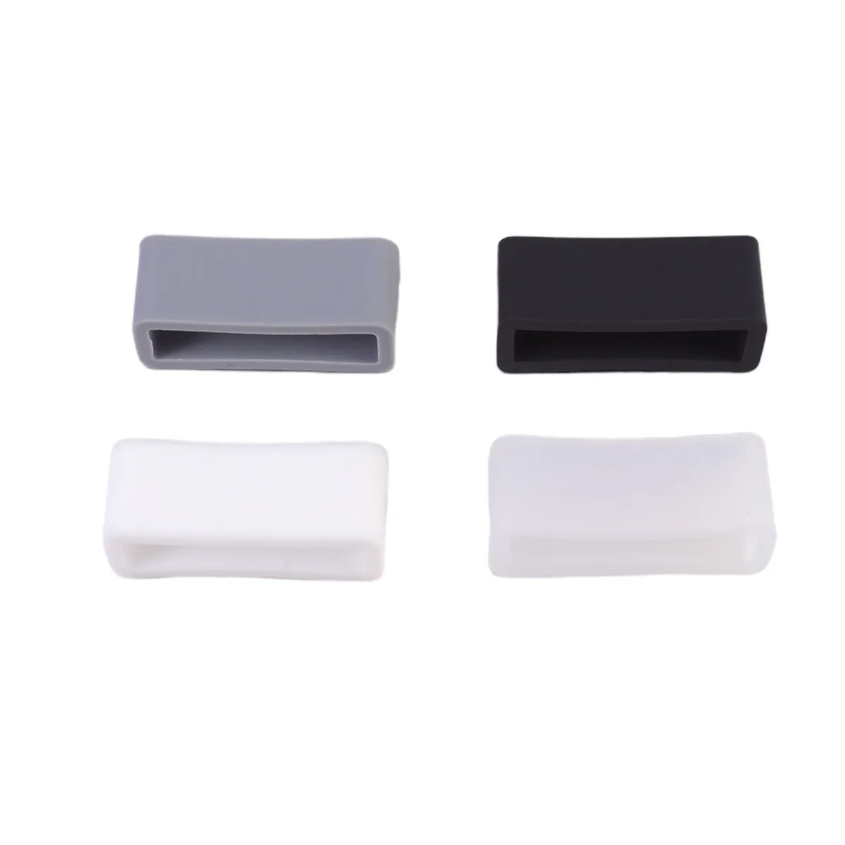 4Pcs 22Mm Silicone Watch Strap Buckle Ring Bezel Loop for Smartwatch Accessories Bright Attractive Design Smooth Texture