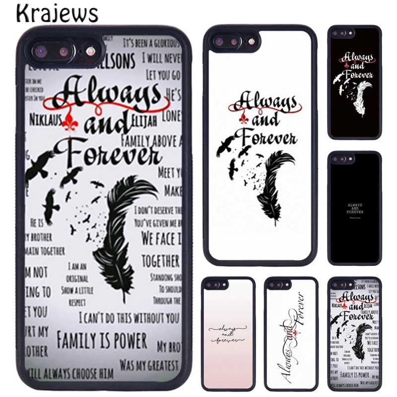 Krajews Always and Forever The Vampire Diaries Phone Case For iPhone 16 15 14 XR XS 11 12 mini 13 Pro MAX Plus coque