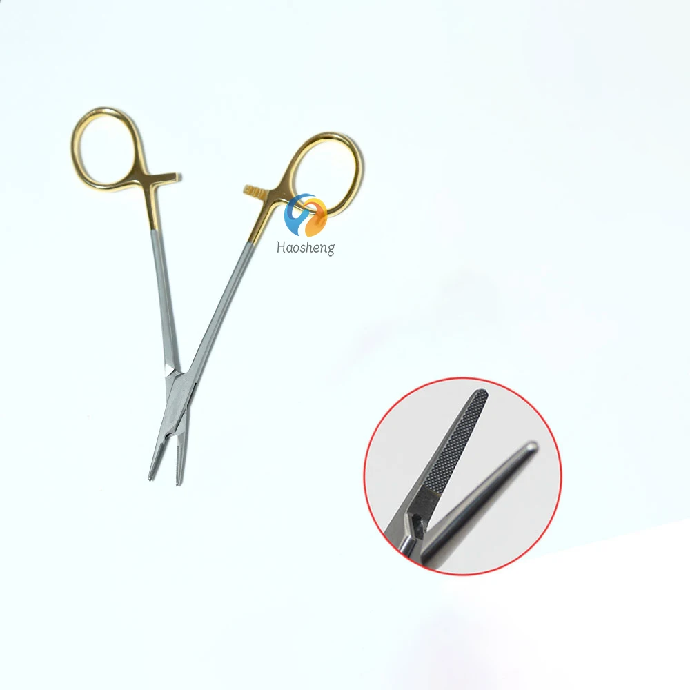 TC Gold Handle Needle Holder With Scissors 11.5cm 12.5cm 14cm 16cm