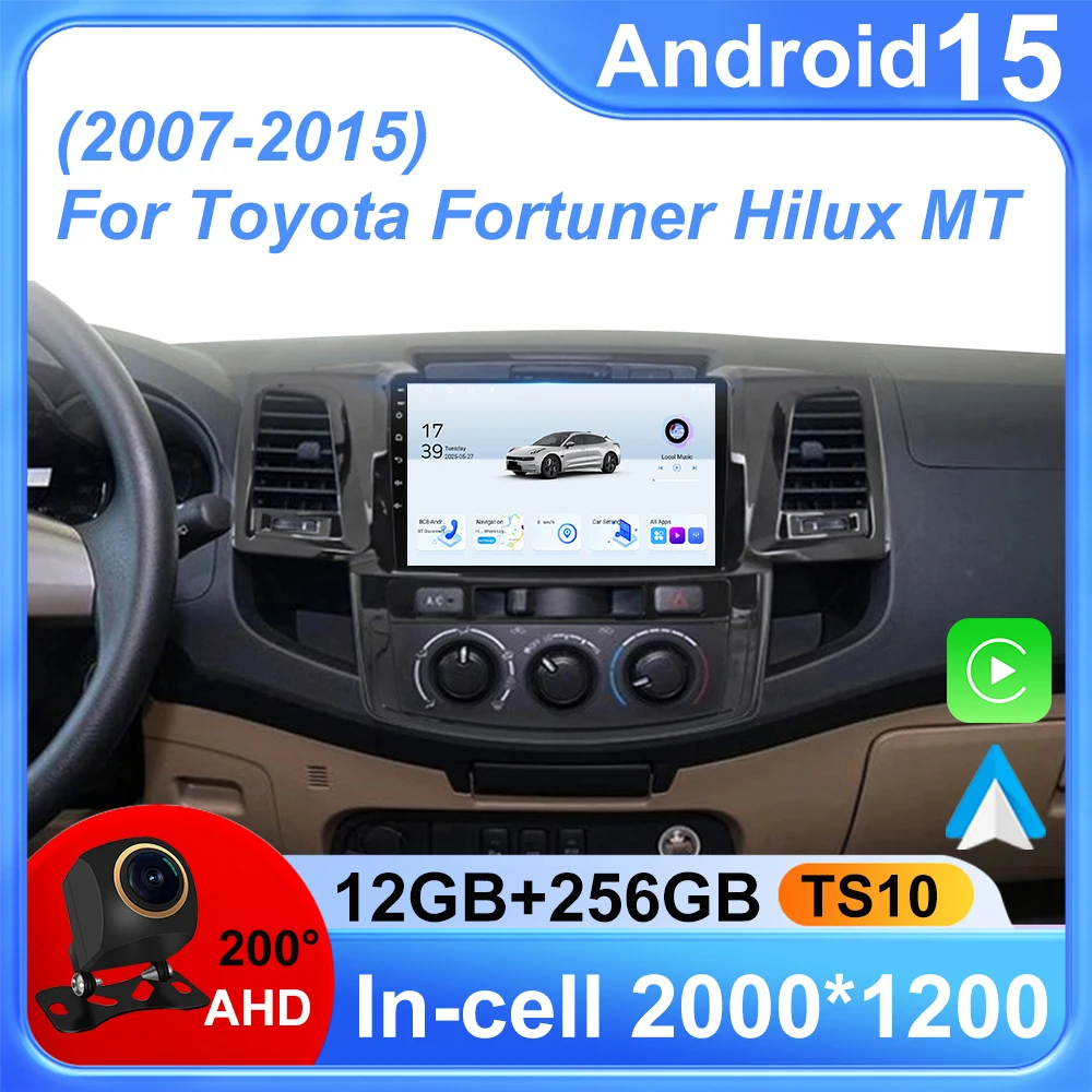 

Android 15 For Toyota Fortuner Hilux MT 2005 2006 2007-2014 2015 Car Radio Multimedia Video Player GPS Navigation DSP Carplay 2K