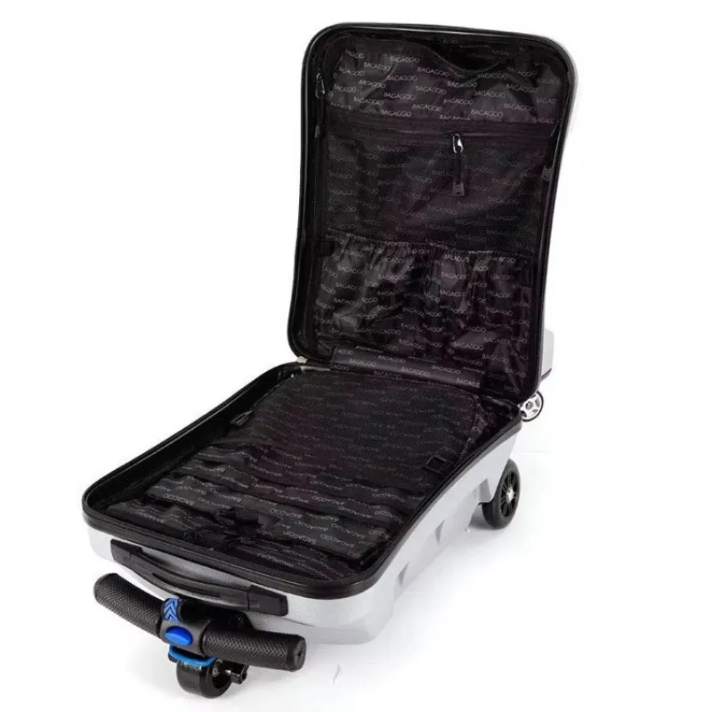 

21 Inch Password Scooter Luggage Aluminum Suitcase With Wheels Skateboard Rolling Luggage Travel Trolley Case