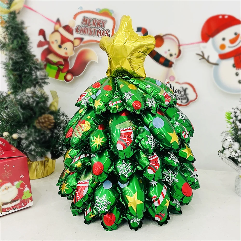 Christmas Theme Party Balloons Decorations Christmas Tree Foil Balloons Merry Christmas Party Supplies 2024 New Year Party Decor