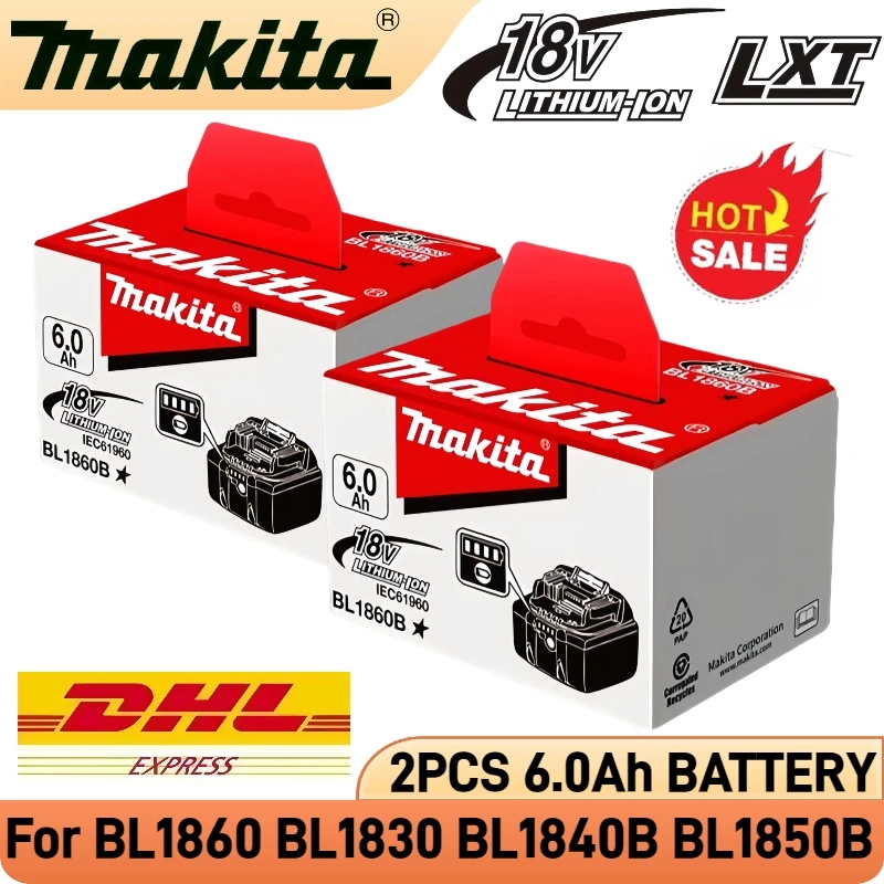 

100% Original Makita 18V Battery, 5000mAh 6000mAh, for Makita Drill DDF487,DGA404,DTW700,DTD173,DHP487,DJV182,HR140