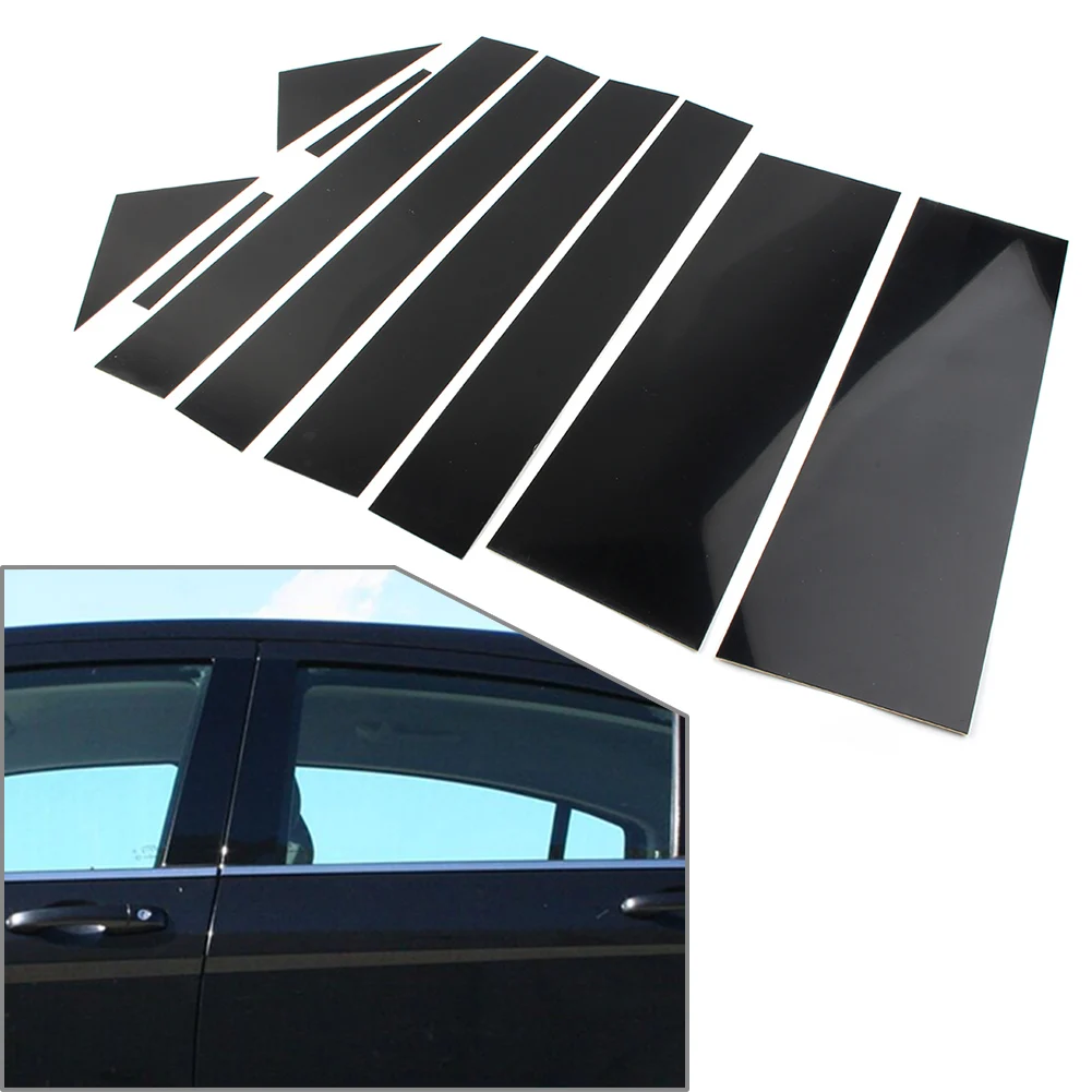 10Pcs Glossy Black Car Door Trim Cover Kits Pillar Posts Car Sticker For Chrysler Town & Country/Dodge Grand Caravan 2008-2021