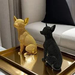 Chihuahua statue handmade resin crafts, homećofficećshelf decor,table centerpiece,collectible pets,stylish gift for pet lovers.