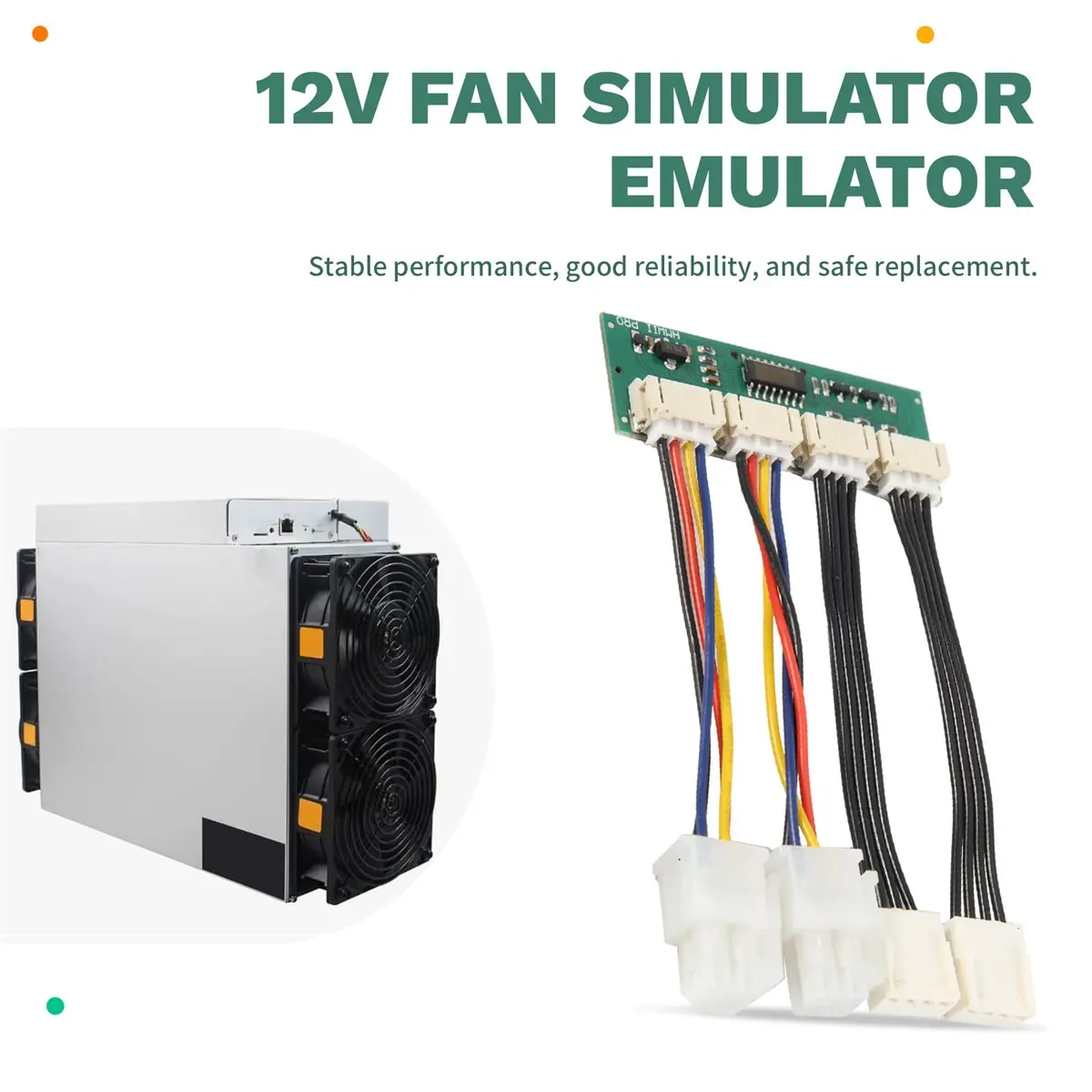 【New User】12V 4-In-1 Square 4Pin Fan Simulator Emulator Special for S19k Pro Fan Spoofer Dummer